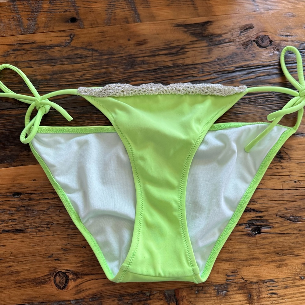 VICTORIA SECRETS XS VINTAGE Neon Green Bikini Bottom